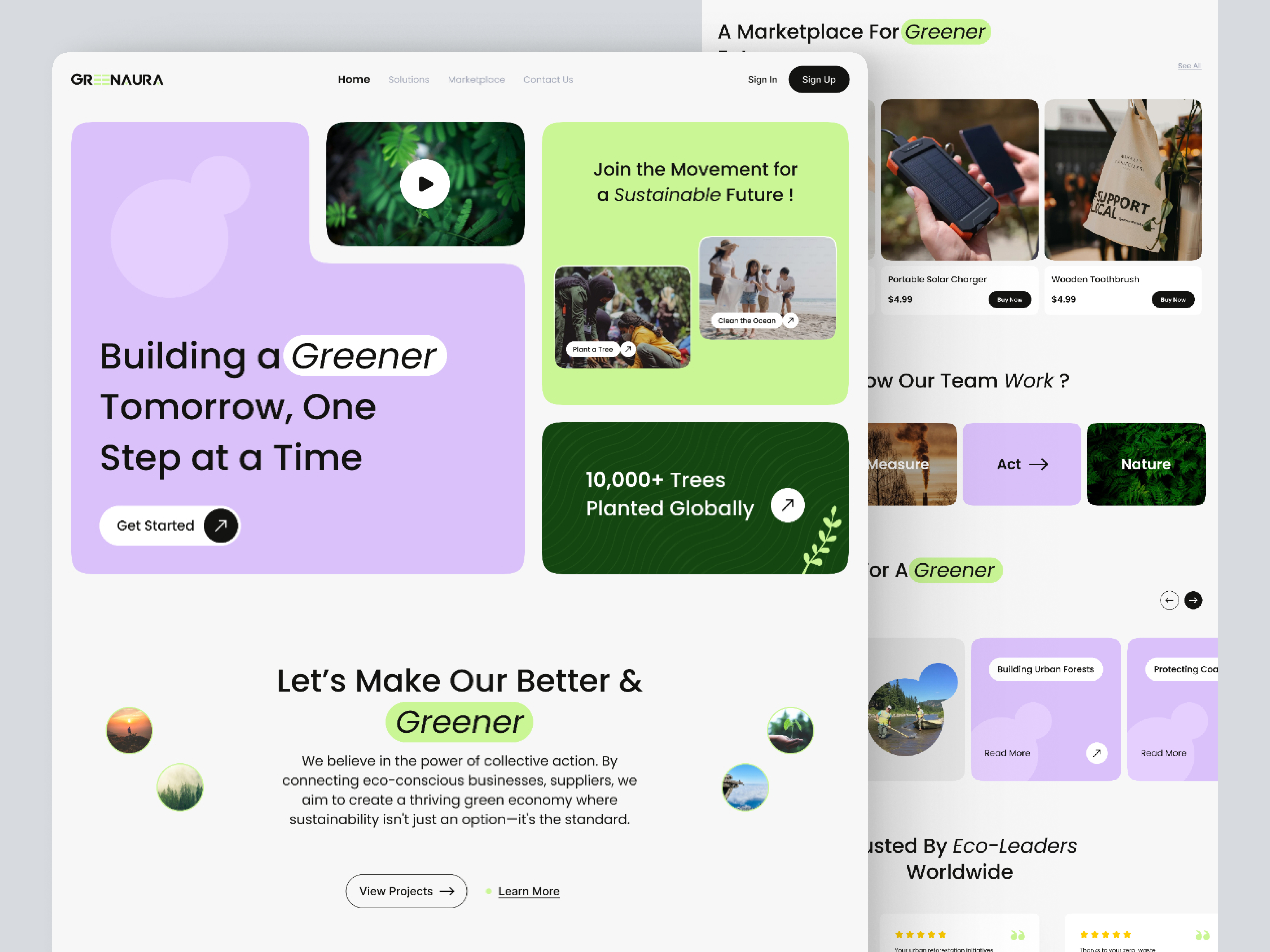 Eco-Focused Landing Page dribbbleshots eco friendly landingpage nature landing page ui uidesign ux webdesign