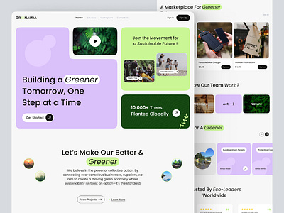 Eco-Focused Landing Page dribbbleshots eco friendly landingpage nature landing page ui uidesign ux webdesign