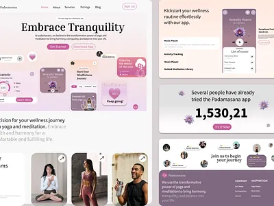 Padmasana Wellness App – Yoga and Meditation color typography ui ux