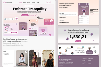 Padmasana Wellness App – Yoga and Meditation color typography ui ux