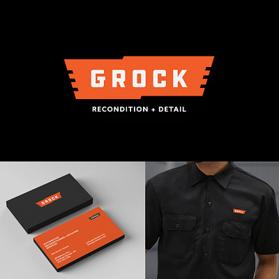 Grock Branding automotive badgedesign branding hotrod logo logodesign orange