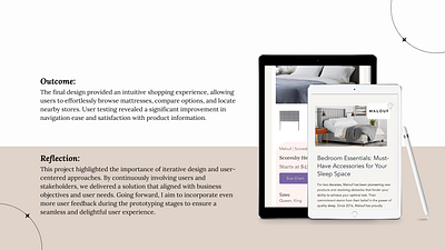 Malouf Furniture Website Design & Mobile Design design furniture interaction design mattress mobile design ux