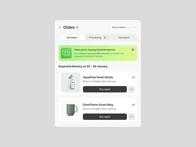 Ecommerce Order Popup Card card deliver delivery design ecommerce order popup popups ui ui design uiux