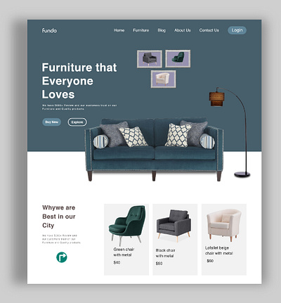 Furniture UI Design animation branding dynamic dynamic website furniture landing page linkedin ui ui design uiux web design web development website website design