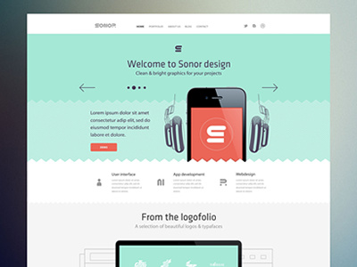 Sonor Website clean flat layout minimal ui ux web website