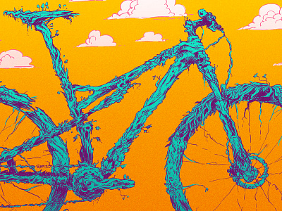 Back to Dust bike illustration mountain bike plants