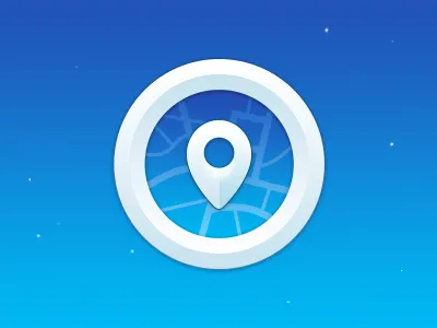 Pin belgium blue circle icon map pin radar white