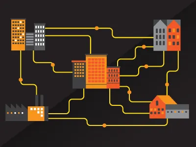 Sharing Data Icons building data factory house icons lines sharing vector