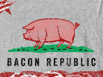 Bacon Republic bacon breakfast california flag oink pig republic shirt star threadless yum