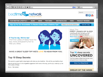 Bedtime Network Refresh design ui web