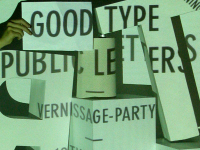 Vernissage VOR/ORT lettering letters poster typography