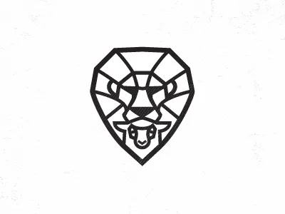 Lion Lamb graphic lamb lion logo stainglass