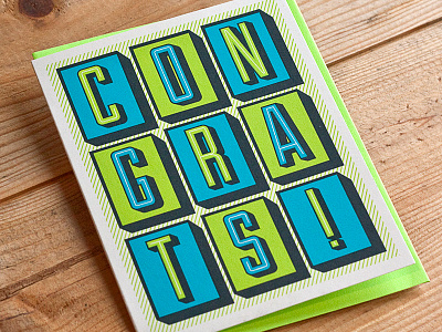 Congrats! bright card congrats graduation print type typography