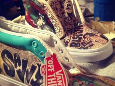 Savvy Vans acrylic custom hand letters illustration paint shoes type vans