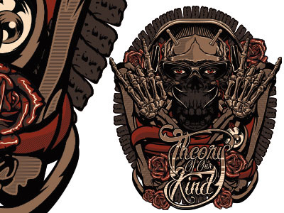 Theory of Our Kind T-shirt design band illustration music skull t shirt tshirt vector
