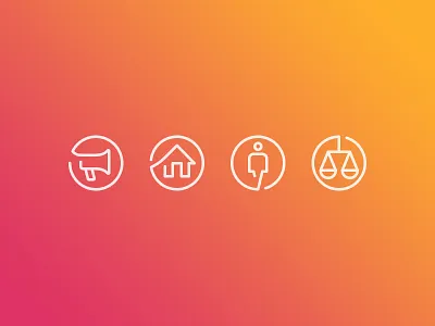 Icons for Leto Bank #1 circle icons orange red