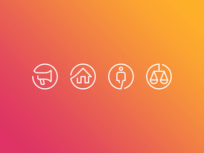 Icons for Leto Bank #1 circle icons orange red