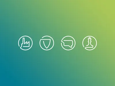 Icons for Leto Bank #2 blue circle green icons