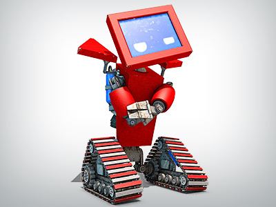 Ticketmachine Robot 3d animation modeling rendering rigging sbb switzerland texturing ticket travel treads