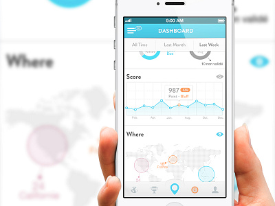 Dashboard iPhone 5 agency circle dashboard filter graph ios iphone map me metrics view white