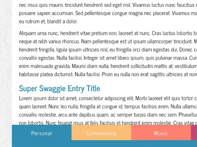 Tabbed Navigation at Bottom blog navigation tabs