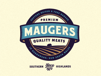 Maugers Meats - Logo/Emblem australia badge barn branding burrawang butcher butchery emblem farm farmer farmhouse field growcase identity logo logo design logo designer maulers maulers meat meat new south wales patch shack shield southern highlands type typography