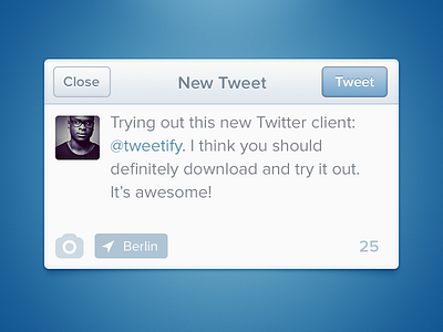 Tweetify blue buttons compose social tweet twitter ui