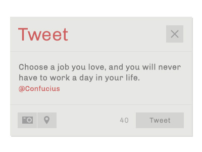 Twitter Ui Rebound button cream flat gray light minimal monospace rebound tweet twitter type