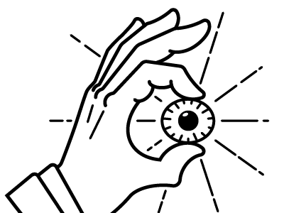 Steady eye eye hand illustration