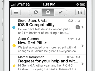 Meet Mailbox app email email client ios iphone mail mailbox ui