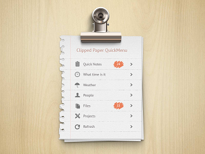 Psd Clipped Paper Menu clipped menu paper psd