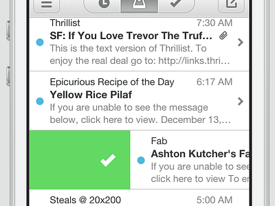 Swipe email email client gestures ios iphone mail mailbox ui