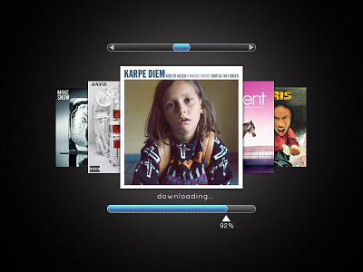 Music.. bar cd covers downloading ios itunes music scroll slider