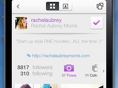 Pose iPhone Redesign – Profile Card ios iphone pose ui