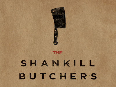 The Shankill Butchers brown butchers cleaver cover creepy ink logo shankill stamp texture the decemberists