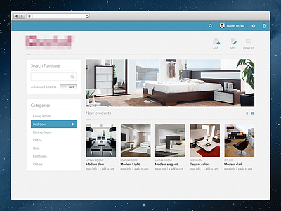 Furniture web application add aplication app bed categories design furniture icons search tables ui web app webdesign website