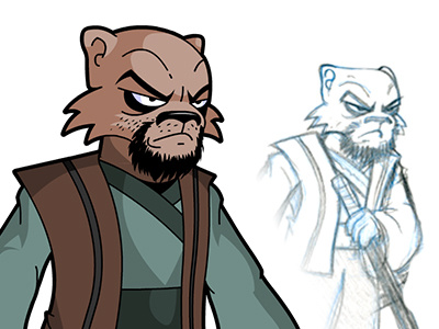 Ronin Sellsword Character Design for a Game before and after character design drawing flash game characters ronin samurai sellsword sketch sword vector