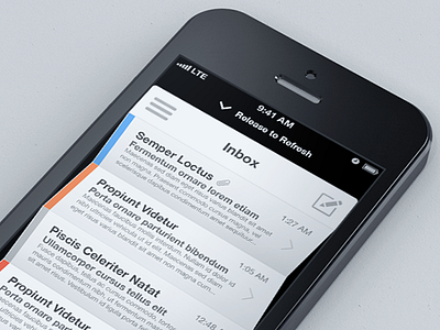 Fold to Refresh app awesomeness flat flat design folding iphone iphone app mail mail app minimal notification oh yeah pull to refresh refresh simple status bar
