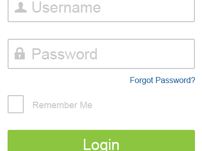 Basic Login clean form green login simple white