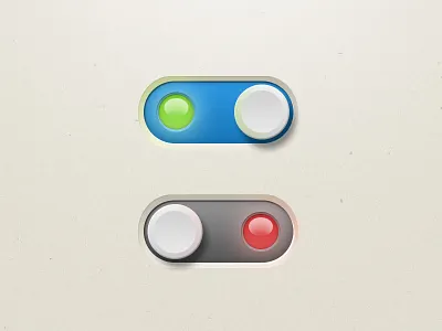 App Toggles with LEDs app buttons ios iphone off on settings slide slider switch switches toggles ui ux