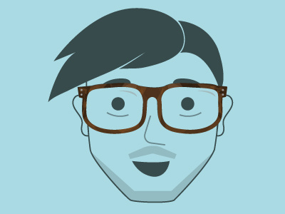 Self portrait avatar blue brown illustration self portrait