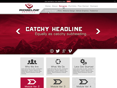 Ridgeline Graphics 3.0 black clean design graphic graphics red ridgeline washington website wenatchee white