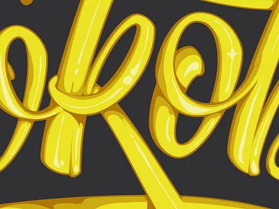 Working in my new poster "Yorokobu" brushpen calligraphy dalton handmade lettering logo type yellow yorokobu