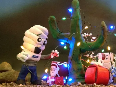 Clay mascot for Facebook cfl clay retro sculpture