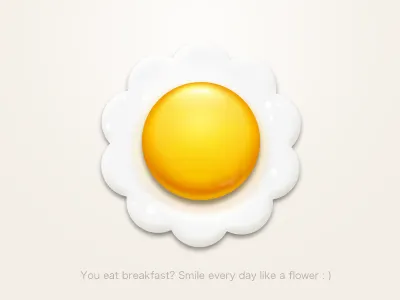 Fried Egg breakfast egg flower icon logo paco yellow