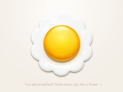 Fried Egg breakfast egg flower icon logo paco yellow