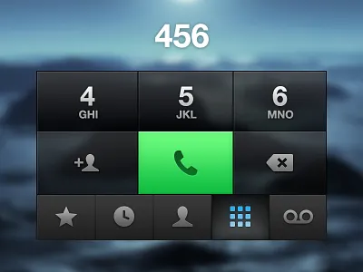 detailed elements of the redesign app ios iphone keypad