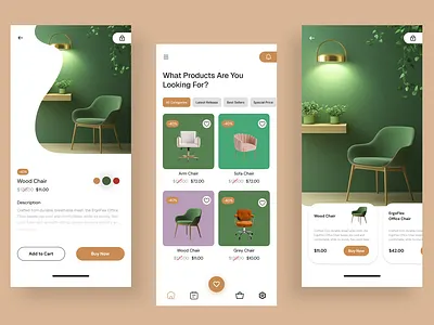 Minimalist Furniture E-Commerce App UI Design 🌿 appdesign cleandesign designdaily ecommerceapp ecommerceui furnitureapp furnituredesign furnitureshopping greenaesthetic minimaldesign mobileappdesign mobileui modernui productpage shoppingapp uiinspiration uiuxdesign userexperience userinterface uxinspiration