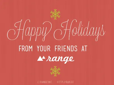 Happy Holidays! mensch range red script snowflake