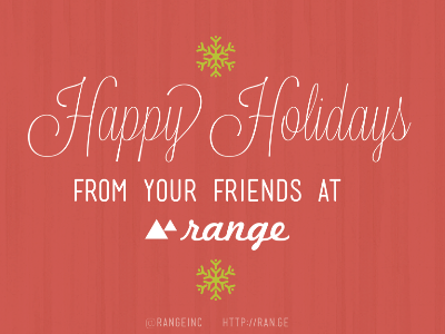 Happy Holidays! mensch range red script snowflake